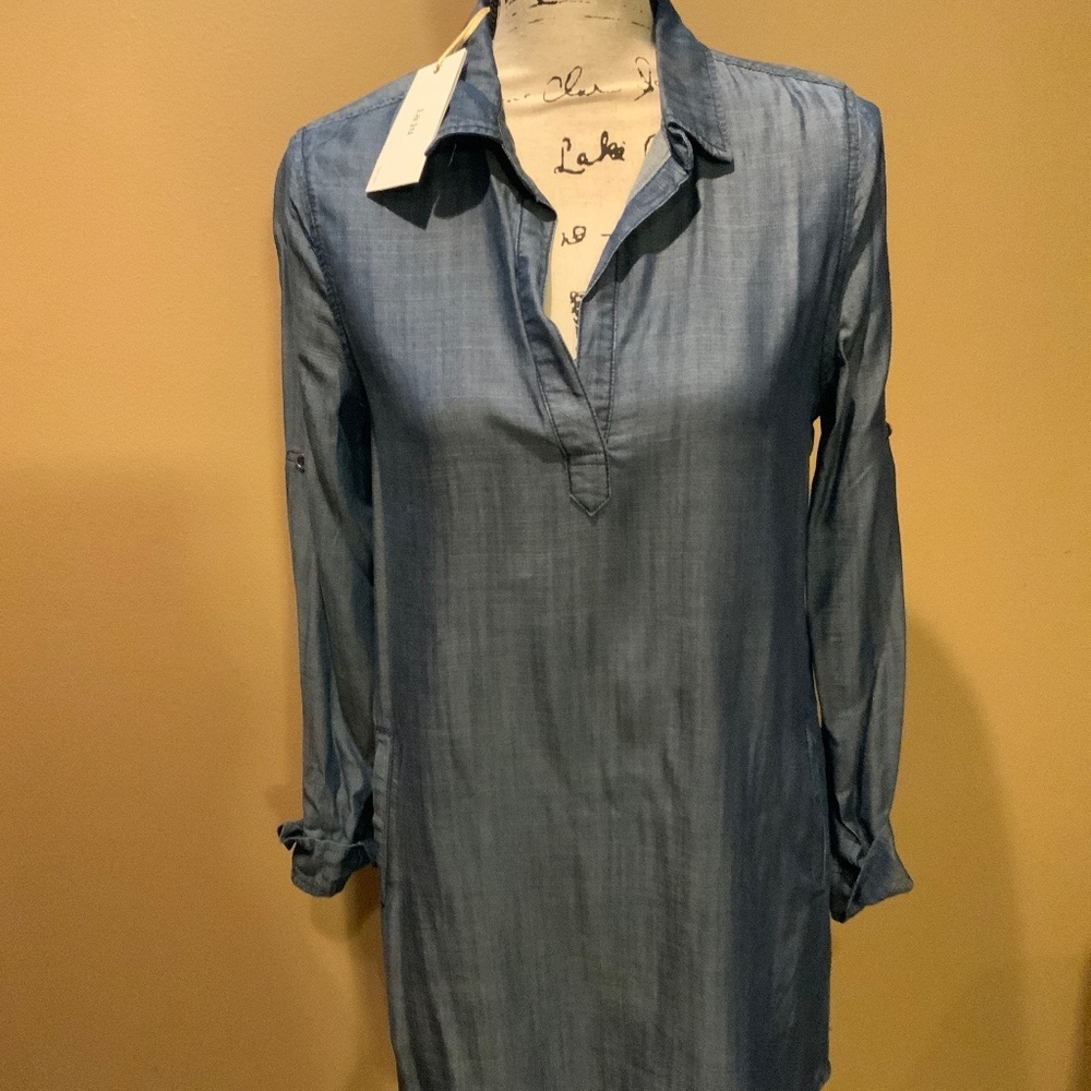 Boutique Laju Tencel Denim Long‎ Sleeve Dress women’s S NWT